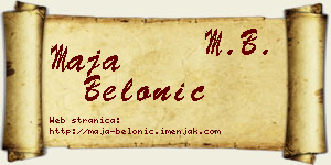 Maja Belonić vizit kartica